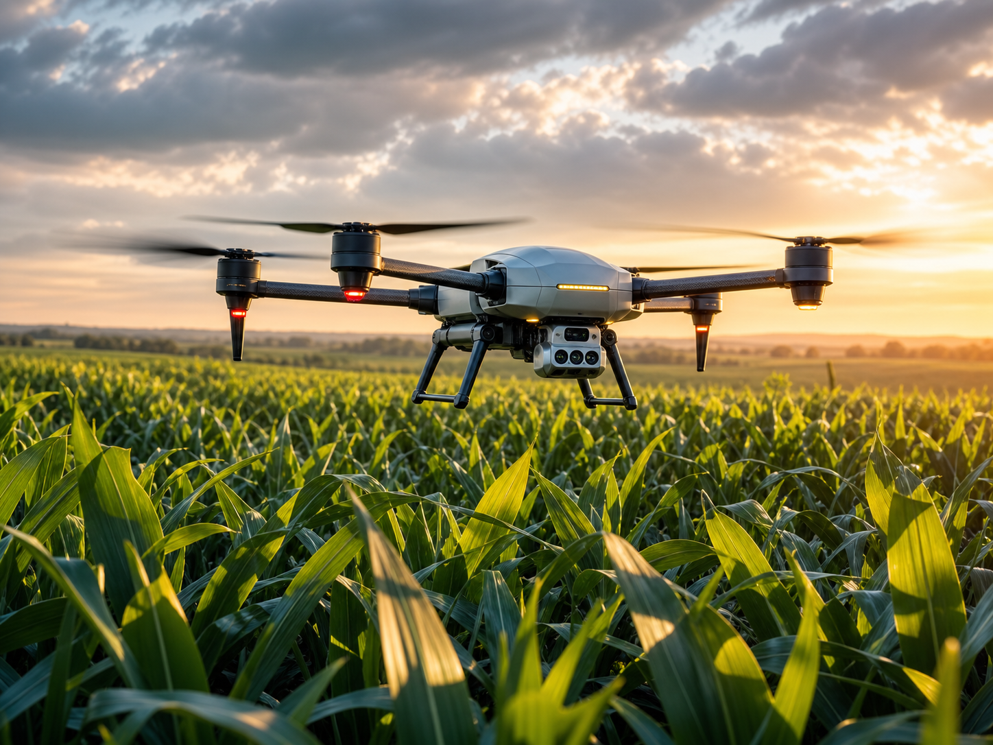 Drone monitorando plantação