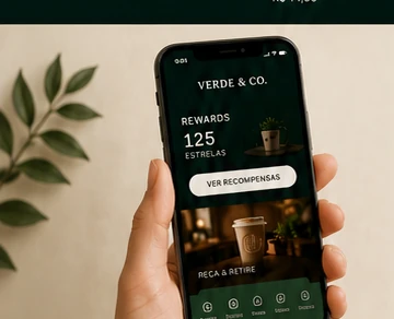 Prévia do aplicativo Verde & Co. em um smartphone