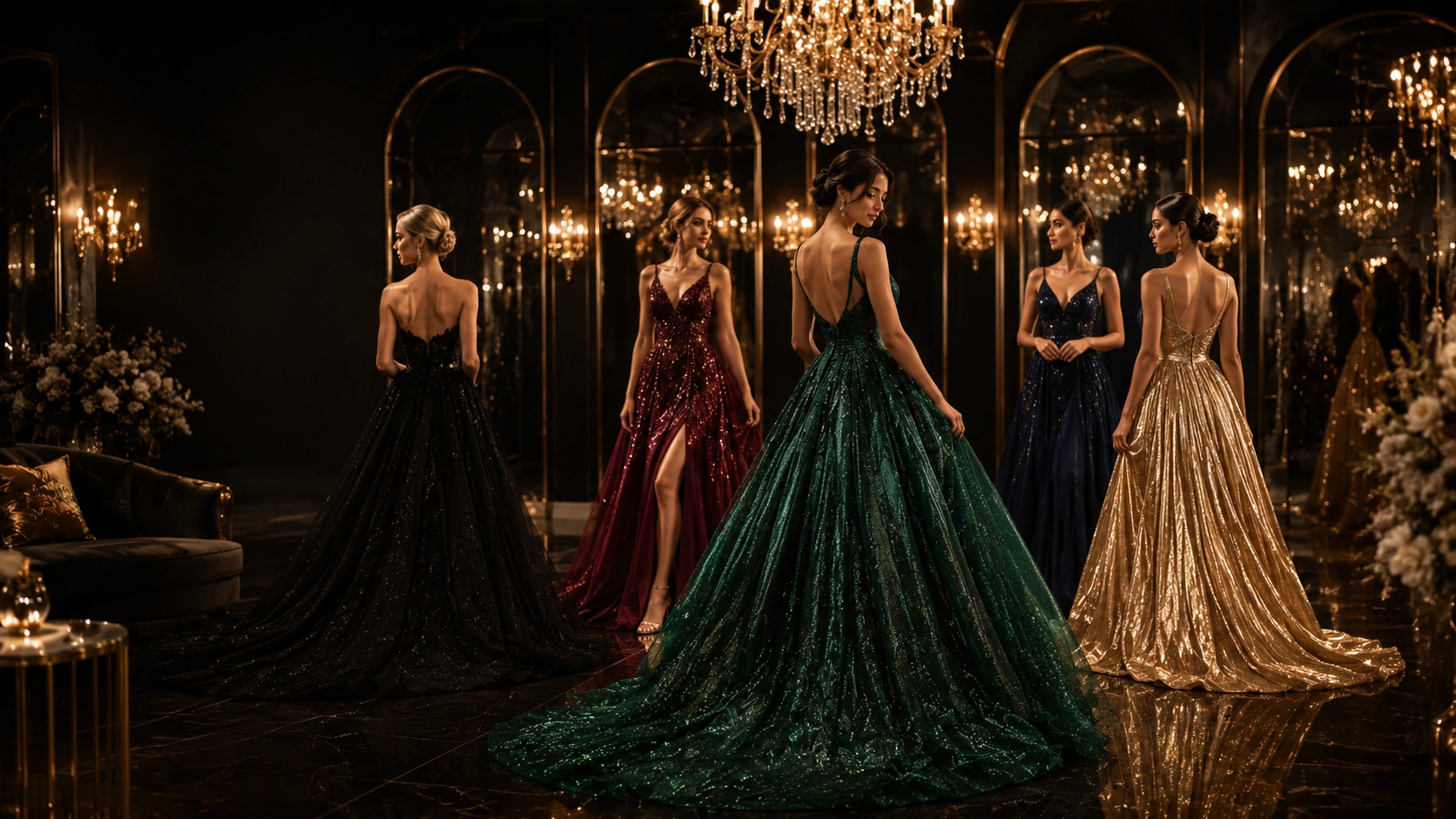 Coleção de vestidos de gala