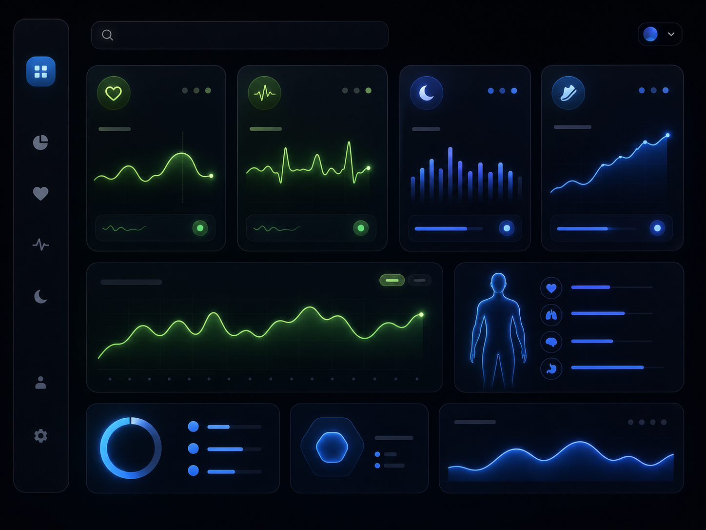 Painel Vitalis em modo escuro